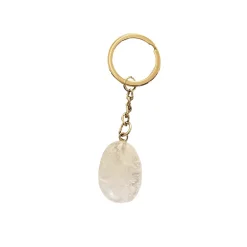 Outlet Lithothérapie PORTE CLÉS CRISTAL DE ROCHE blanc - 4MURS Accessoires Mode