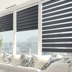 Hot Store jour/nuit SOLSTICE coloris noir/blanc 180 x 250 cm - 4MURS Voilages, Vitrages, Stores Et Accessoires|Rideaux