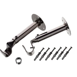 Hot Support barre à rideau ONYX noir miroir 1,9 cm de 16,5 à 23 cm - 4MURS Voilages, Vitrages, Stores Et Accessoires