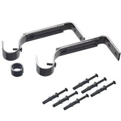 Clearance Support barre à rideau ONYX noir miroir 1,9 cm de 11,5 à 15,5 cm Voilages, Vitrages, Stores Et Accessoires