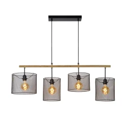 Sale Suspension BASKETT coloris noir et bois clair 35 x 107 cm - 4MURS Suspensions