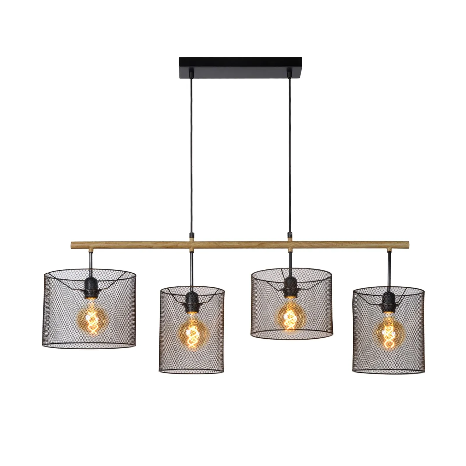 Sale Suspension BASKETT coloris noir et bois clair 35 x 107 cm - 4MURS Suspensions