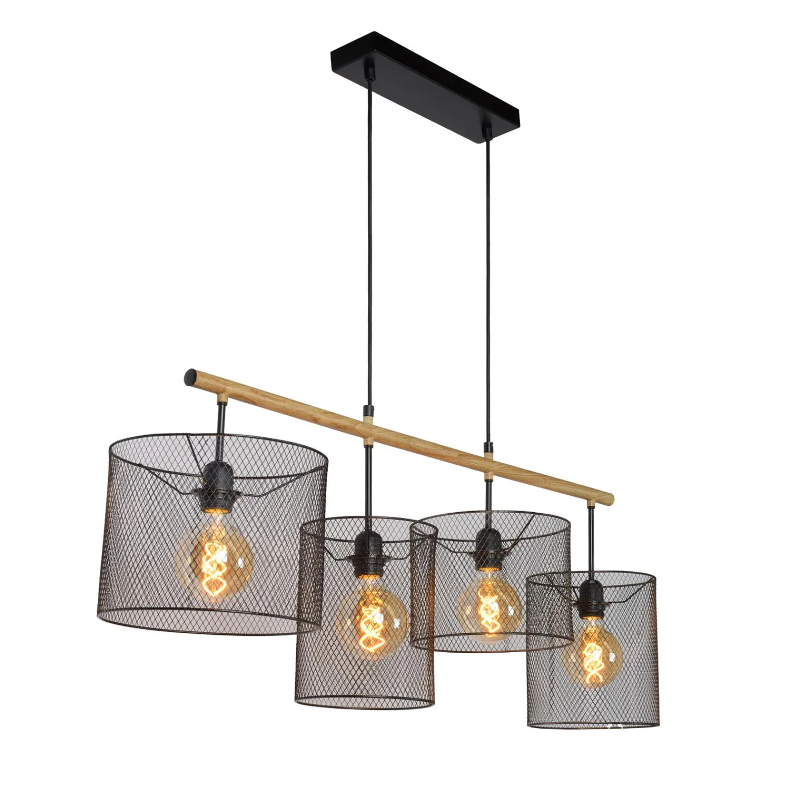 Sale Suspension BASKETT coloris noir et bois clair 35 x 107 cm - 4MURS Suspensions