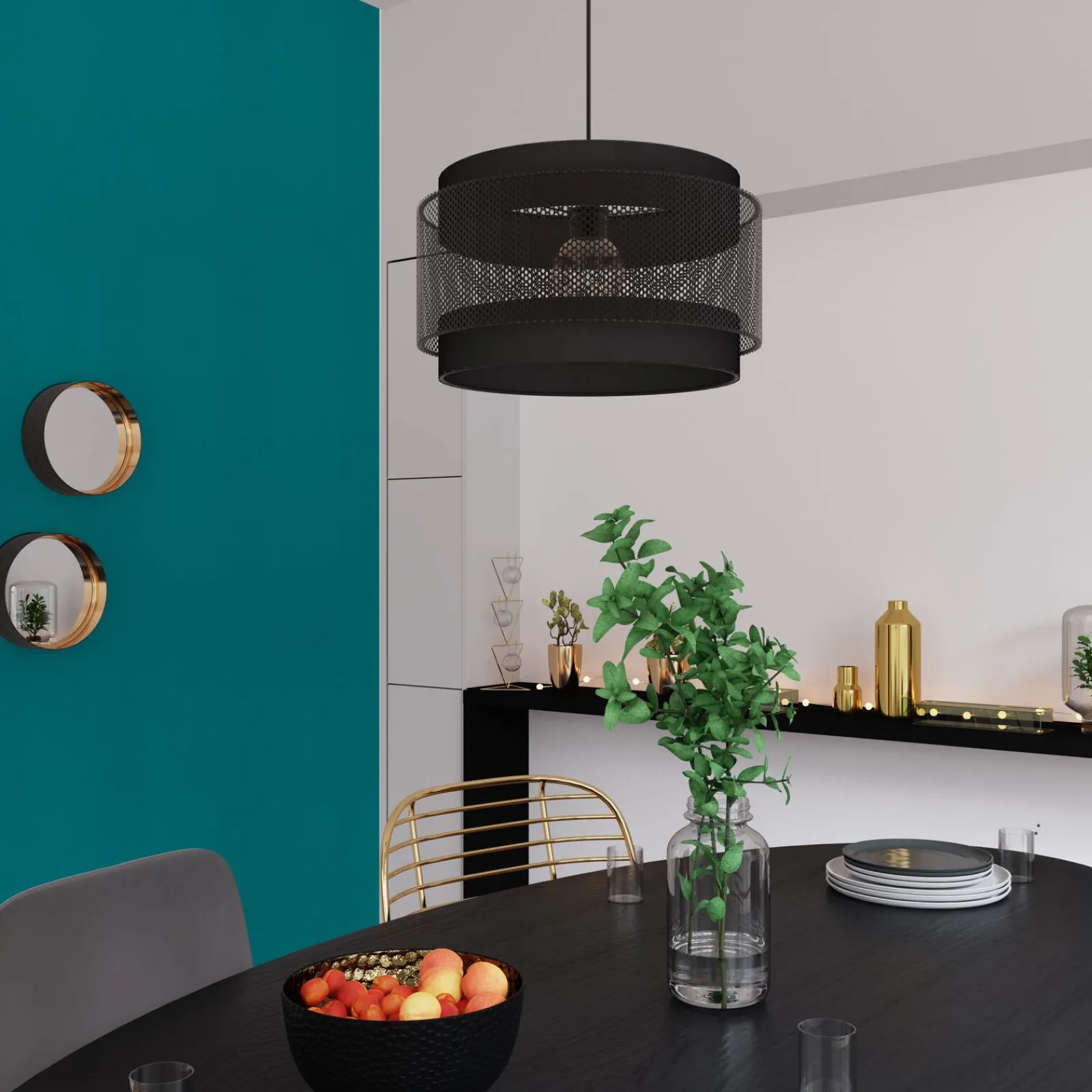 New Suspension HOLOGRAM coloris noir 22 x 38 cm - 4MURS Suspensions
