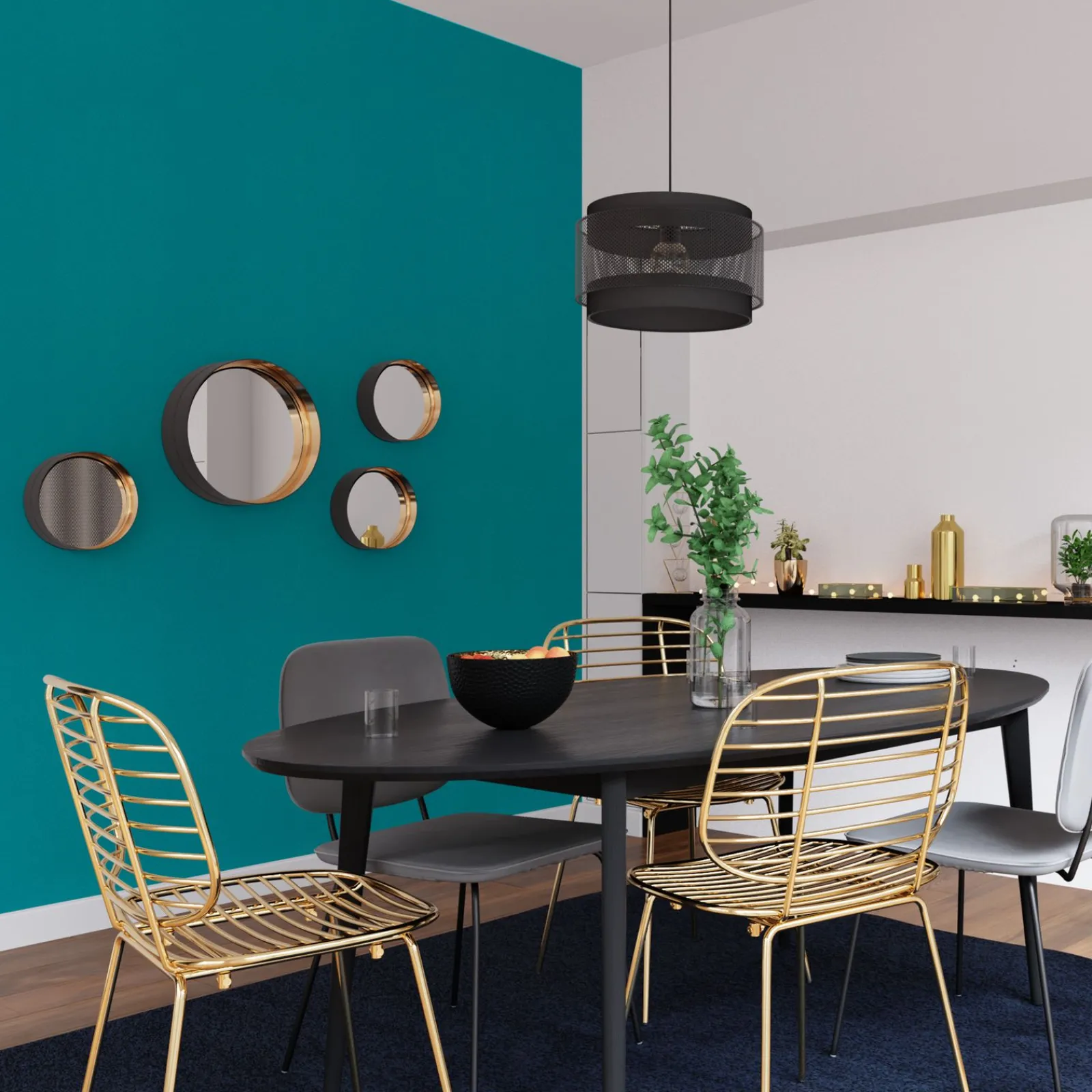 New Suspension HOLOGRAM coloris noir 22 x 38 cm - 4MURS Suspensions
