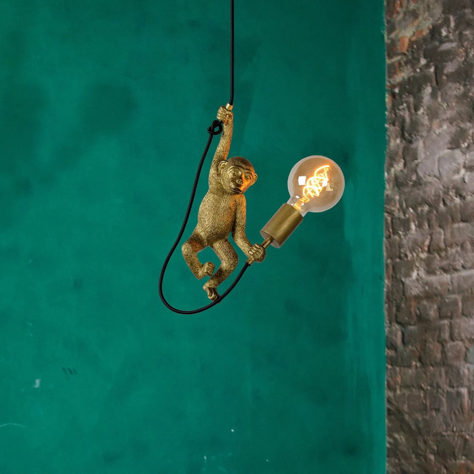 Clearance Suspension MONKEY coloris or et noir 18 x 18 cm - 4MURS Suspensions