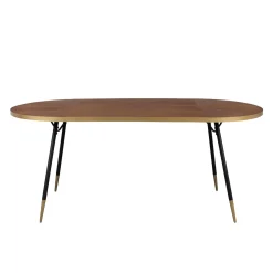 Clearance Table de salle à manger DENISE coloris noyer 180 x 90 cm - 4MURS Tables
