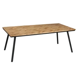 Hot Table de salle à manger FARROW Teck naturel 90 x 180 cm - Tables