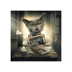 Outlet Tableau BINET CHAT CANCRE coloris noir - 4MURS Tableaux Et Affiches