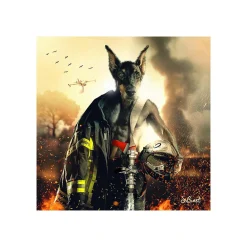 Discount Tableau BINET POMPIER DOBERMANN coloris noir - 4MURS Tableaux Et Affiches
