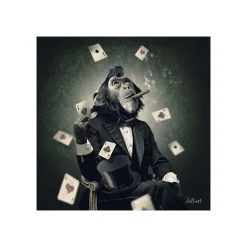 New Tableau BINET SINGE POCKER coloris noir - 4MURS Tableaux Et Affiches