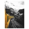 Best Tableau en verre YELLOW TRAIN coloris noir et jaune - 4MURS Tableaux Et Affiches