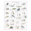 Discount Tableau L'ALPHABET ANIMALS ON THE PLANET beige Kaki pétrole - 4MURS Enfant Déco Enfant|Déco Murale Enfant