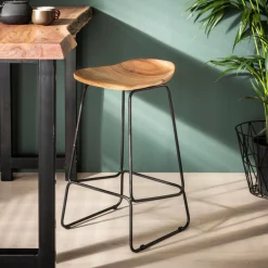 Online Tabouret de plan de travail LIAM coloris acacia - 4MURS Chaises Et Tabourets