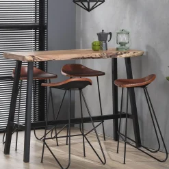 Best Tabouret de plan de travail DAVIS coloris cuir - 4MURS Chaises Et Tabourets