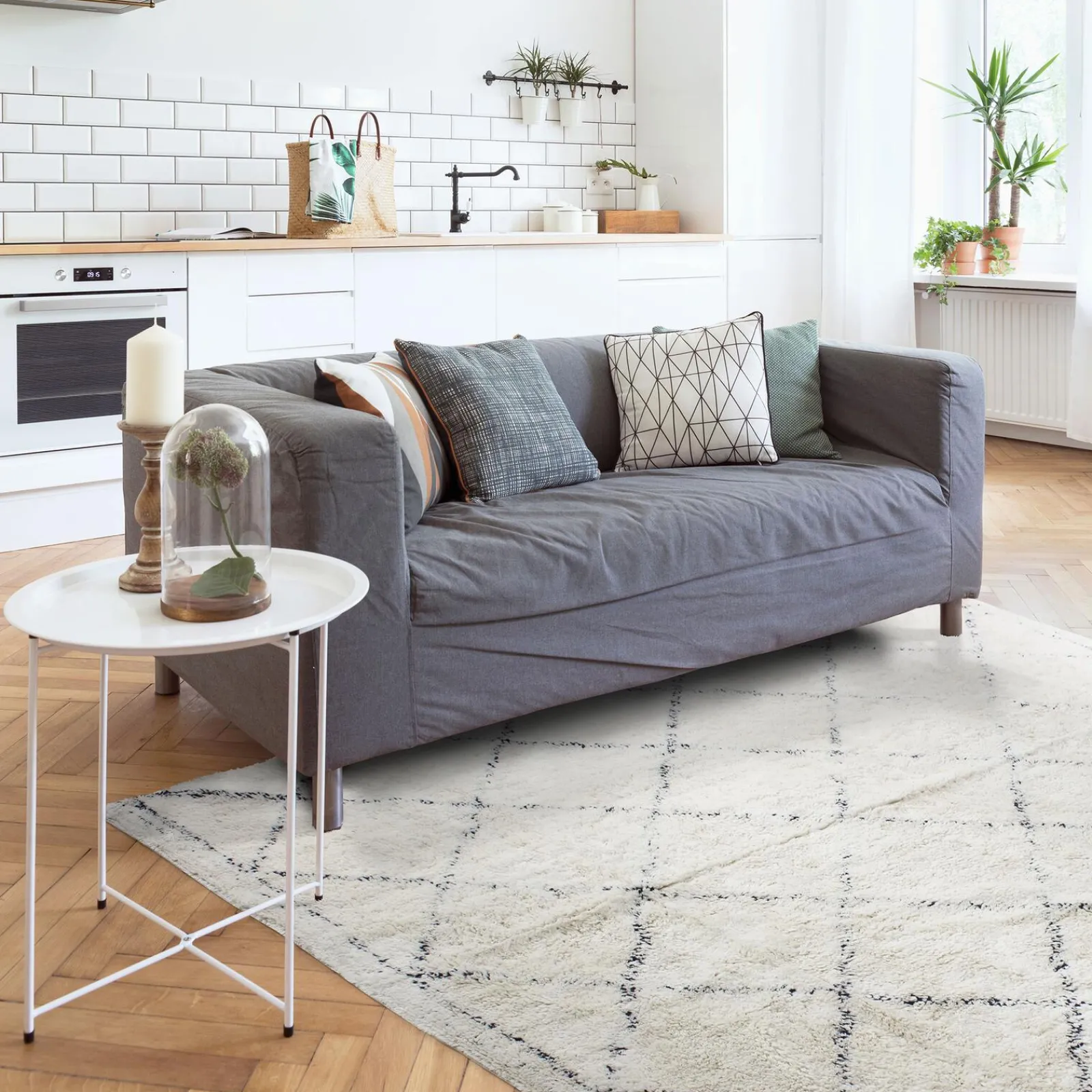 Outlet Tapis FARAH coloris beige 160 x 230 cm - 4MURS Tapis