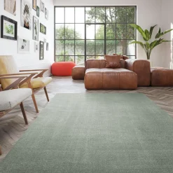 Online Tapis FEEL coloris vert de gris 80 x 150 cm - 4MURS Tapis