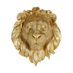 New Trophée mural LION coloris or - 4MURS Objets Muraux