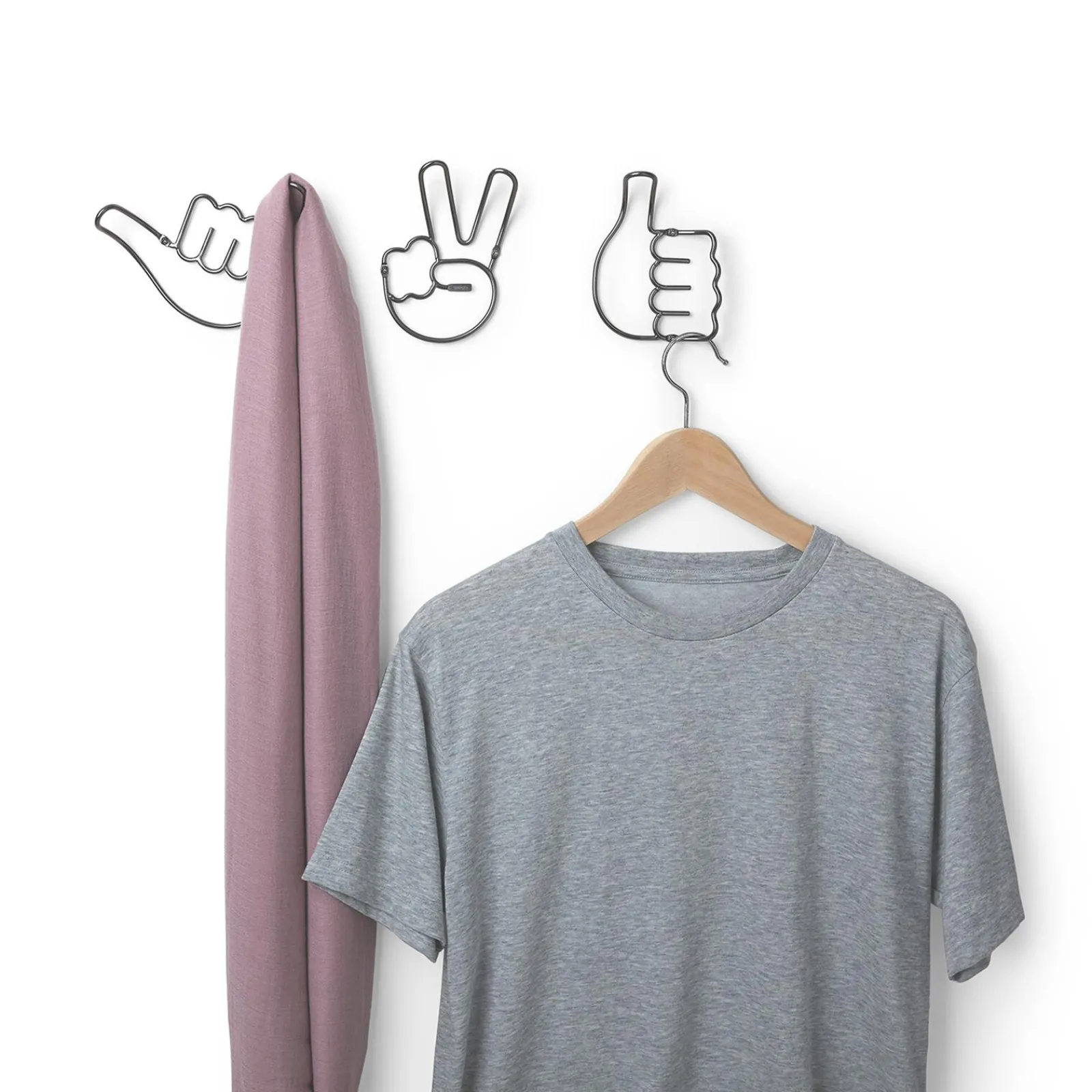 Sale Patère HANDSUP coloris argent - 4MURS Enfant Déco Murale Enfant|Rangements
