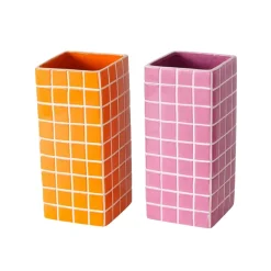 Discount Vase CUBO coloris Orange/Rose - 4MURS Objets Déco