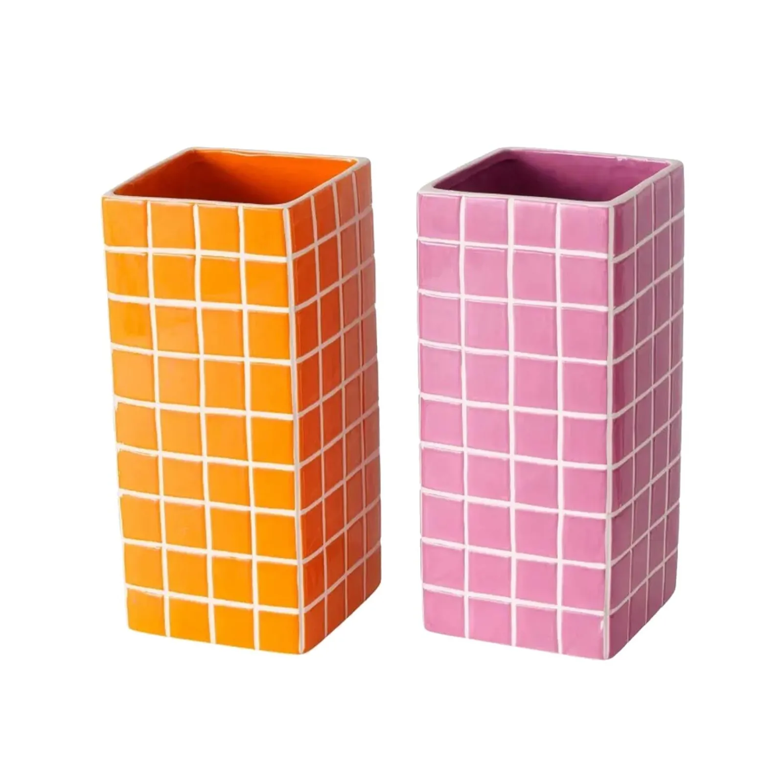 Discount Vase CUBO coloris Orange/Rose - 4MURS Objets Déco