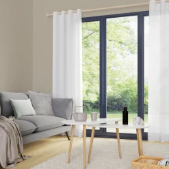 New Voilage ASPECT LIN coloris blanc 145 x 260 cm - 4MURS Voilages, Vitrages, Stores Et Accessoires|Rideaux