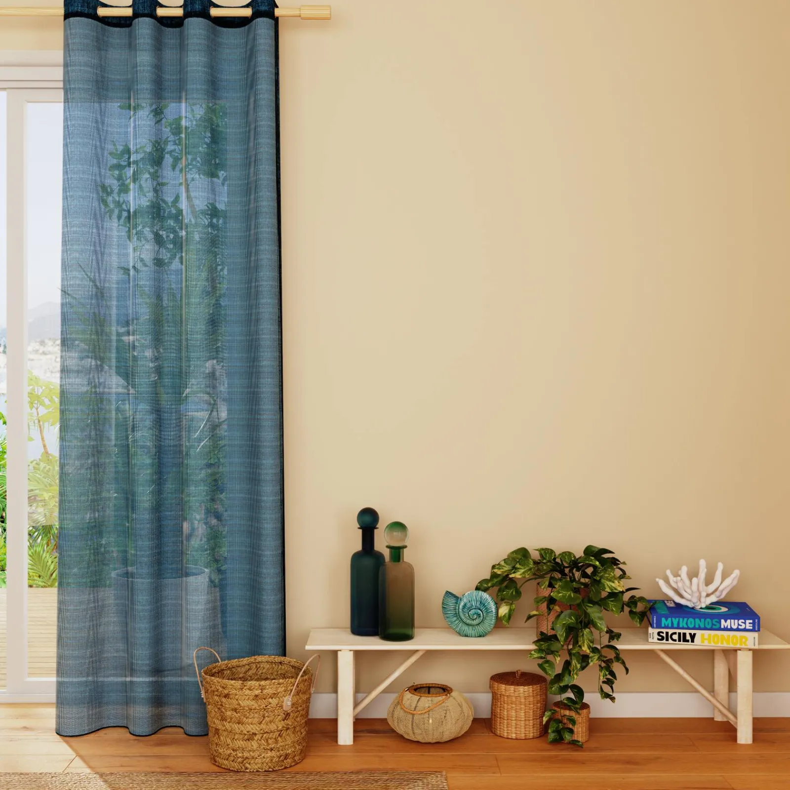 Outlet Voilage CANOAS coloris bleu 140 x 260 cm - 4MURS Voilages, Vitrages, Stores Et Accessoires|Rideaux