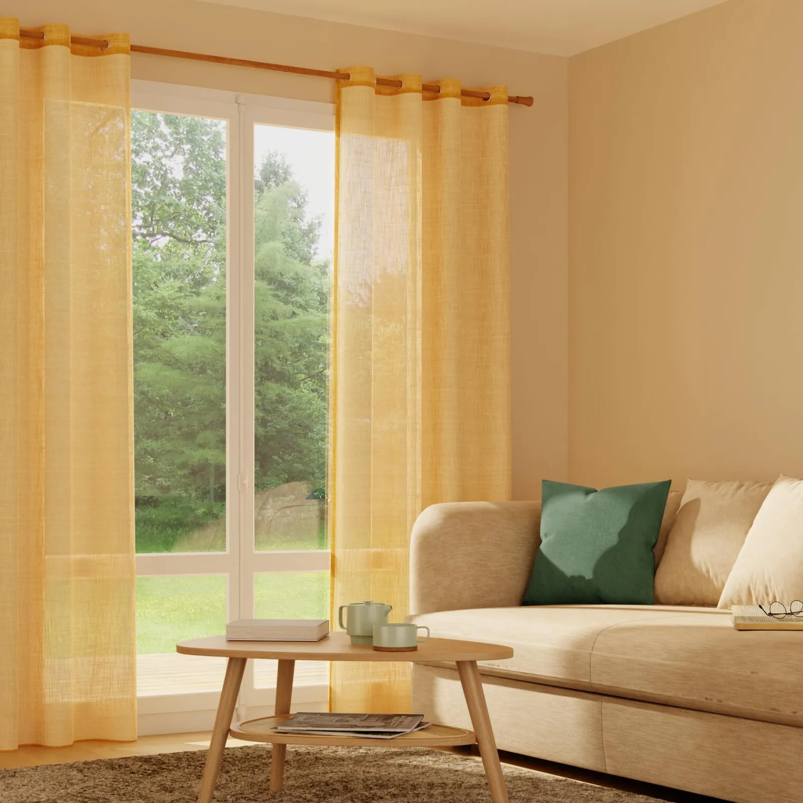 Discount Voilage CANOAS coloris soleil 140 x 260 cm - 4MURS Voilages, Vitrages, Stores Et Accessoires|Rideaux