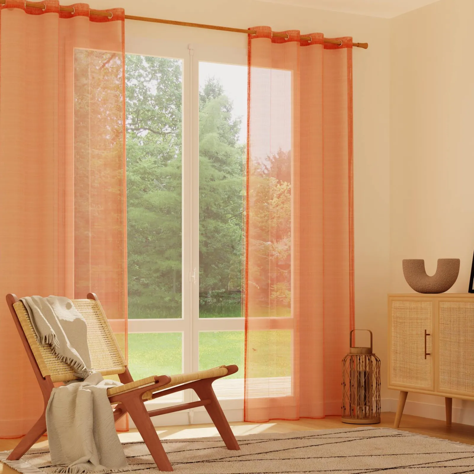 New Voilage CANOAS coloris terre brulée 140 x 260 cm - 4MURS Voilages, Vitrages, Stores Et Accessoires|Rideaux