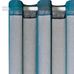 Best Voilage COLORS coloris bleu canard 140 x 260 cm - 4MURS Voilages, Vitrages, Stores Et Accessoires|Rideaux