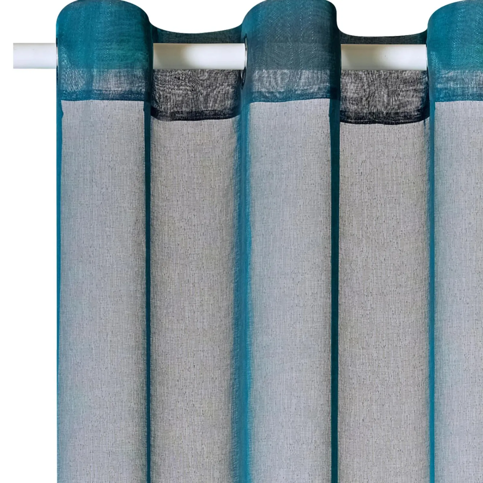 Best Voilage COLORS coloris bleu canard 140 x 260 cm - 4MURS Voilages, Vitrages, Stores Et Accessoires|Rideaux