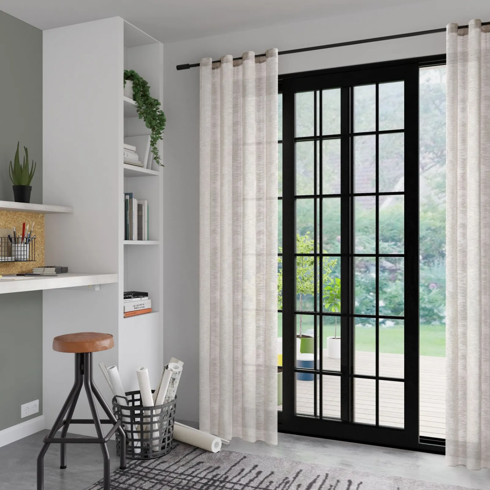 New Voilage ETAN coloris beige 140 x 240 cm - 4MURS Voilages, Vitrages, Stores Et Accessoires|Rideaux