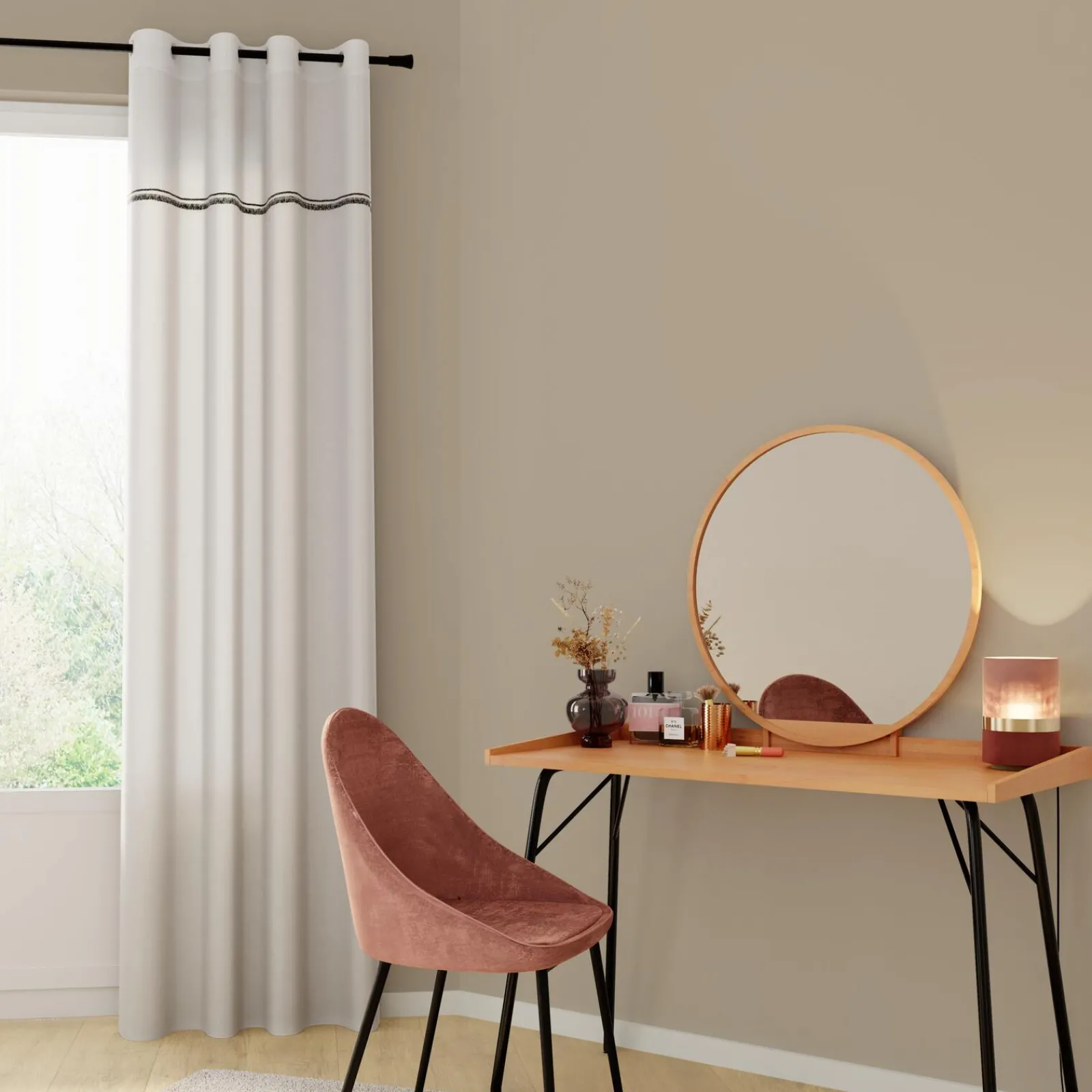 Fashion Voilage FANTAISIE coloris blanc 140 x 240 cm - 4MURS Voilages, Vitrages, Stores Et Accessoires|Rideaux