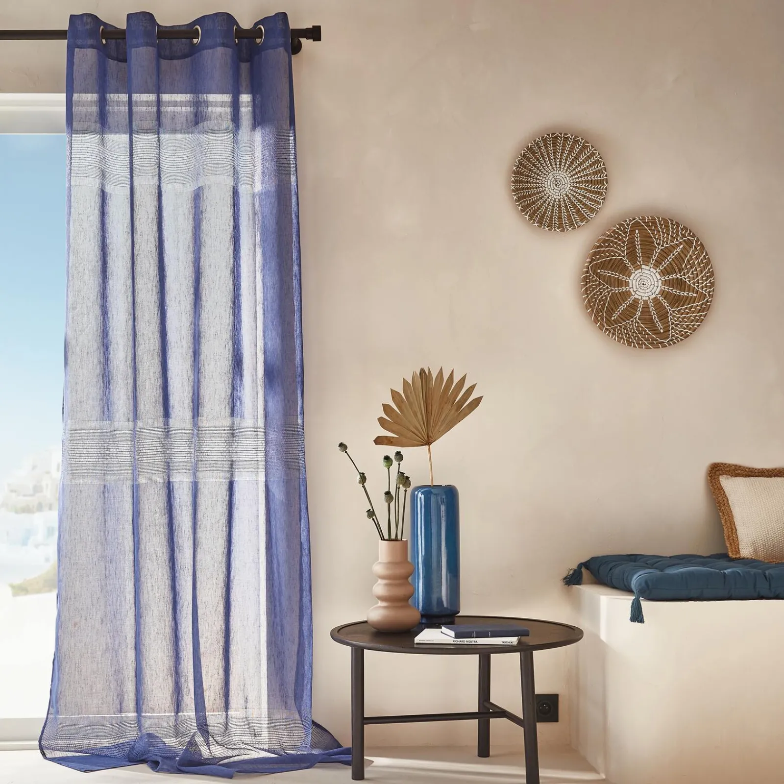 Fashion Voilage HELIOS coloris indigo 140 x 240 cm - 4MURS Voilages, Vitrages, Stores Et Accessoires|Rideaux