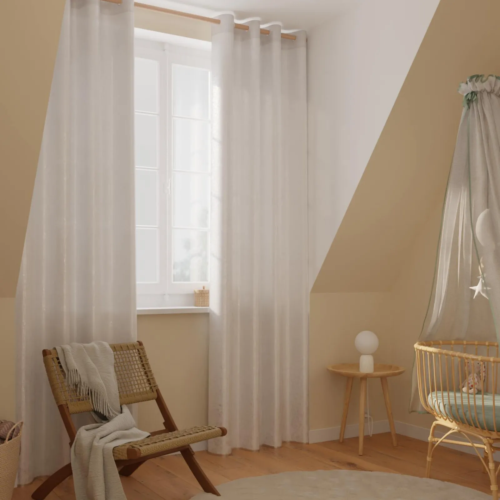 Hot Voilage IRISE coloris blanc 140 x 240 cm - 4MURS Enfant Textile De Maison Enfant|Voilages, Vitrages, Stores Et Accessoires