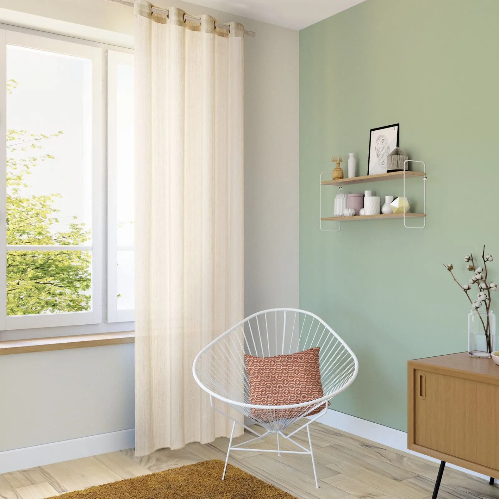 Best Voilage Lin GHIANA coloris beige 140 x 260 cm - 4MURS Voilages, Vitrages, Stores Et Accessoires|Rideaux
