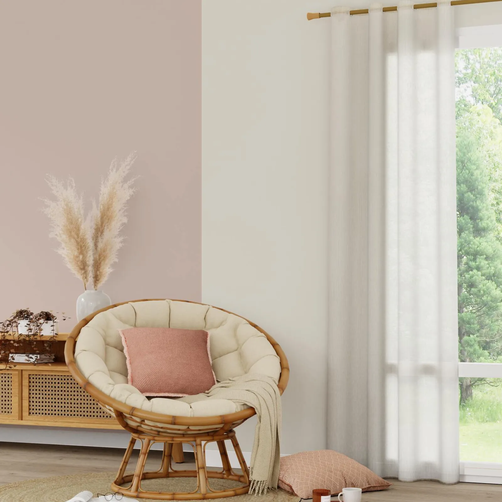 Clearance Voilage Lin LECCE coloris naturel 140 x 260 cm - 4MURS Voilages, Vitrages, Stores Et Accessoires|Rideaux