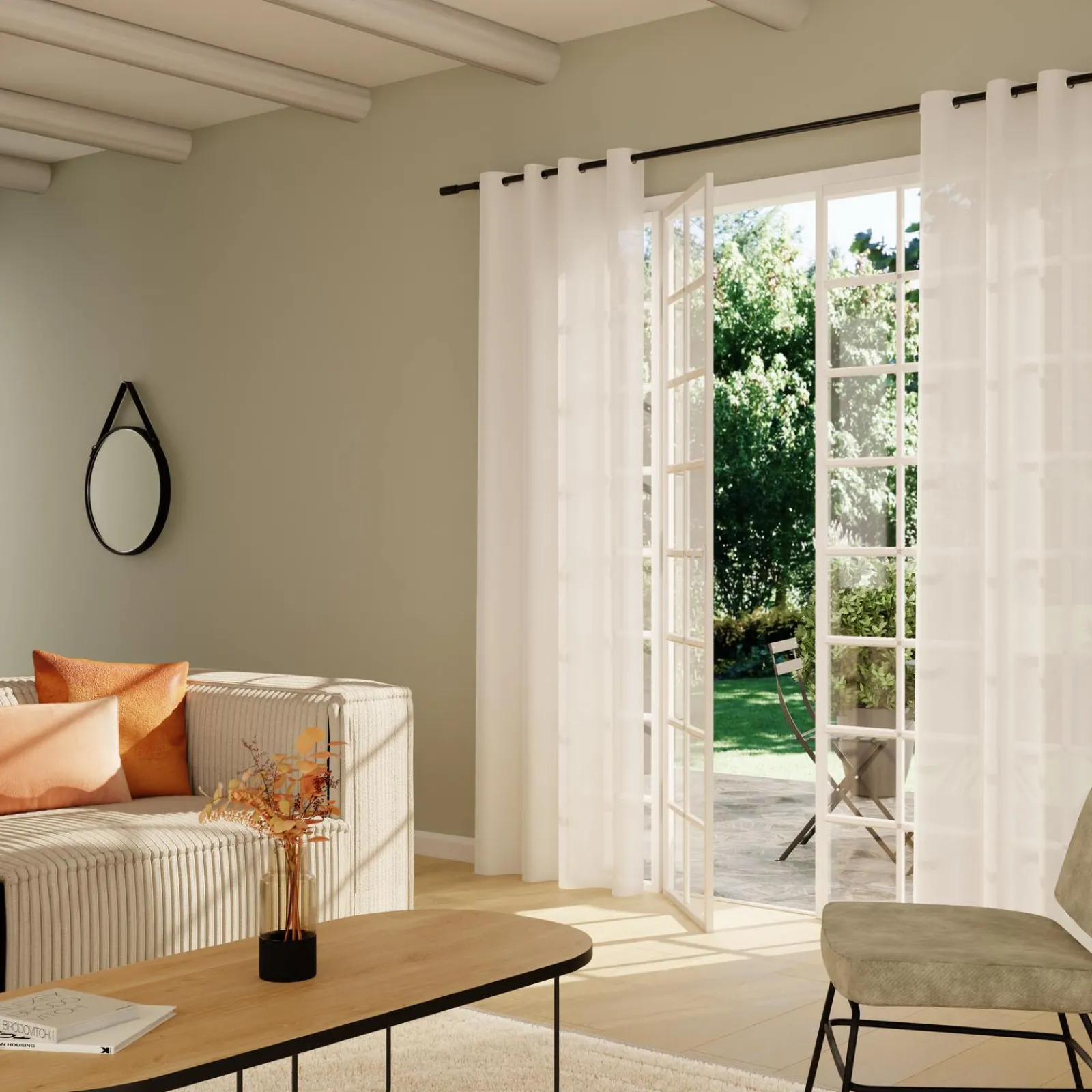 Clearance Voilage LINETTE coloris blanc 145 x 240 cm - 4MURS Voilages, Vitrages, Stores Et Accessoires|Rideaux