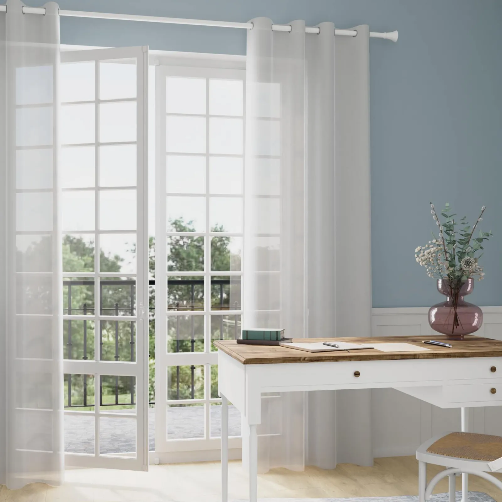 Outlet Voilage LOLA coloris blanc 140 x 260 cm - 4MURS Voilages, Vitrages, Stores Et Accessoires|Rideaux