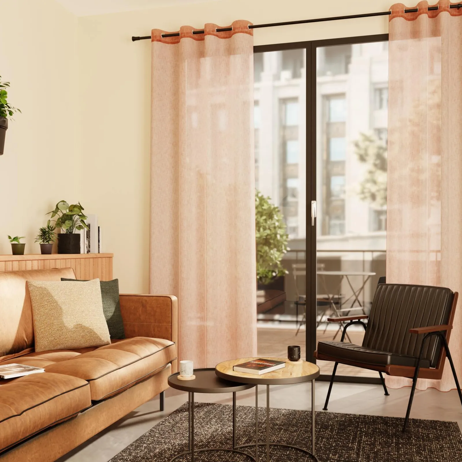 Online Voilage LOOM coloris camel 140 x 240 cm - 4MURS Voilages, Vitrages, Stores Et Accessoires|Rideaux