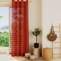Online Voilage MICAO coloris terracotta 145 x 240 cm - 4MURS Voilages, Vitrages, Stores Et Accessoires|Rideaux