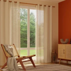 Online Voilage OUREA coloris roux 140 x 240 cm - 4MURS Voilages, Vitrages, Stores Et Accessoires|Rideaux