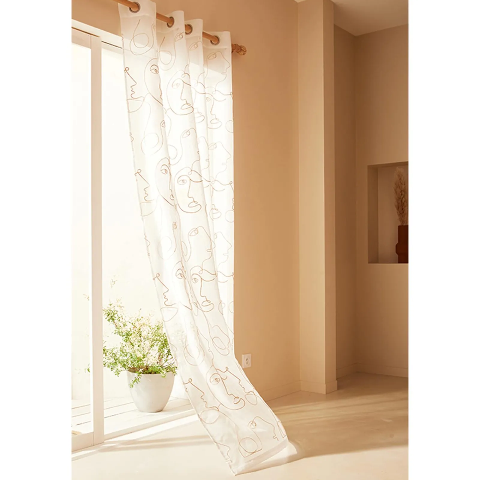 Fashion Voilage SCHIZZO coloris lin 140 x 240 cm - 4MURS Voilages, Vitrages, Stores Et Accessoires|Rideaux