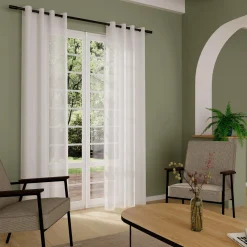Best Voilage ÉTAMINE GIVRÉE coloris blanc 145 x 240 cm - 4MURS Voilages, Vitrages, Stores Et Accessoires|Rideaux
