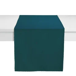 Best Chemin de table DELIA bleu canard 45 x 170 cm - 4MURS Linge De Maison